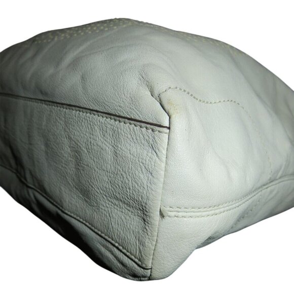 Coach 17041 Audrey Leigh Laser Cut Perforated Ivory Leather Tote Shoulder Bag - Picture 10 of 10